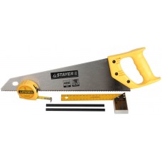 Набор STAYER 15084-H5 "STANDARD" для столярных работ: ножовка по дереву 400 мм, угольник 200 мм, рулетка 3 м, 2 карандаша, 5 пред 